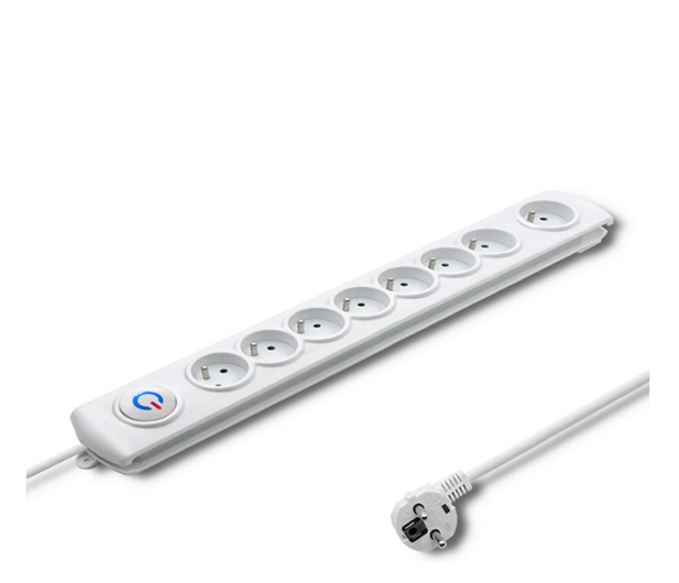 QOLTEC Listwa antyprzepięciowa - 8 gniazd, 1.5m, biała 50293 - 1122545 - zdjęcie